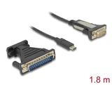 Delock Adapter USB Type-C™ > 1 x Seriell DB9 RS-232 + Adapter DB25
