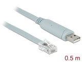 Delock Adapter USB 2.0 Typ-A Stecker > 1 x Seriell RS-232 RJ45 Stecker 0,5 m grau
