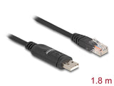 Delock Adapter USB 2.0 Typ-A Stecker zu 1 x Seriell RS-232 RJ45 Stecker 1,8 m schwarz