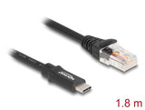 Delock Adapter USB 2.0 Type-C™ Stecker zu 1 x Seriell RS-232 RJ45 Stecker 1,8 m schwarz