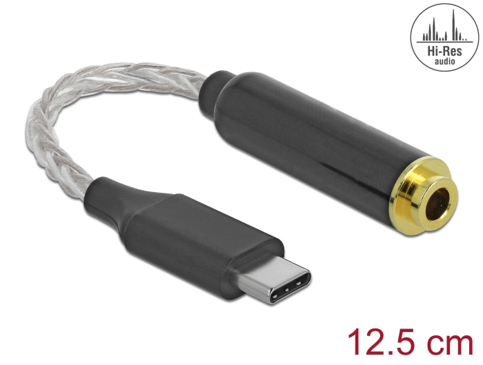 Delock Audio Adapter USB Type-C™ Stecker zu 4,4 mm 5 Pin Klinkenbuchse 12,5 cm