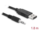 Delock Konverter USB 2.0 Typ-A Stecker zu Seriell TTL 3,5 mm 3 Pin Klinke 1,8 m (5 V)