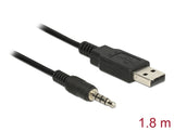 Delock Konverter USB 2.0 Typ-A Stecker zu Seriell TTL 3,5 mm 4 Pin Klinke 1,8 m (5 V)