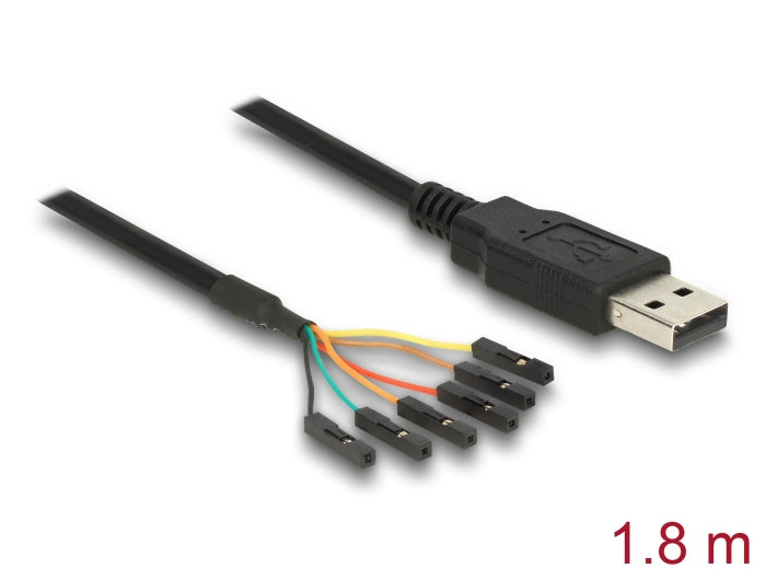 Delock USB 2.0 zu Seriell TTL Konverter mit 6 einzelnen Pfostenbuchsen 1,8 m (5 V)