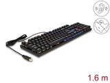Delock Mechanische USB Gaming Tastatur kabelgebunden 1,6 m schwarz mit RGB Beleuchtung