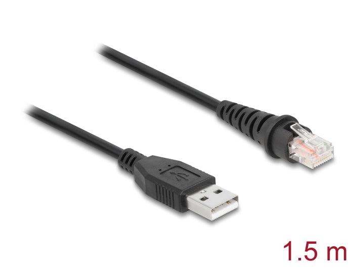 Delock RJ50 zu USB 2.0 Typ-A Barcodescanner Kabel 1,5 m