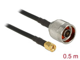 Delock Antennenkabel N Stecker > RP-SMA Stecker CFD200 0,5 m low loss