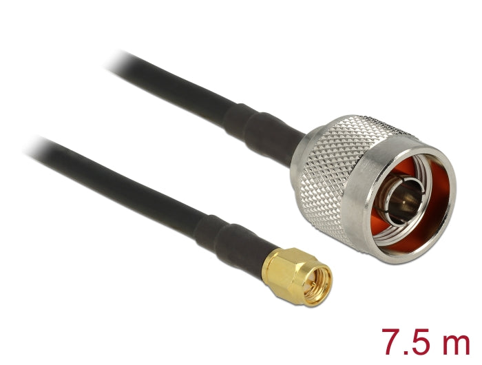 Delock Antennenkabel N Stecker > SMA Stecker CFD200/RF200 7,5 m low loss