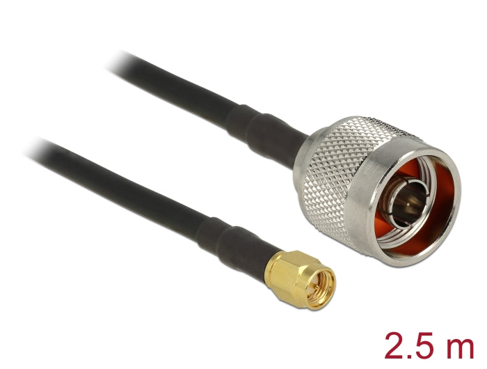 Delock Antennenkabel N Stecker zu SMA Stecker LMR/CFD200 2,5 m low loss