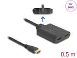 Delock HDMI Switch 2 x HDMI in zu 1 x HDMI out 8K 60 Hz mit integriertem Kabel 50 cm