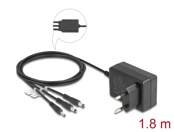 Delock Externes Netzteil 5,0 V / 2,0 A / 10,0 W DC 3,5 x 1,35 mm, DC 5,5 x 2,1 mm, DC 5,5 x 2,5 mm