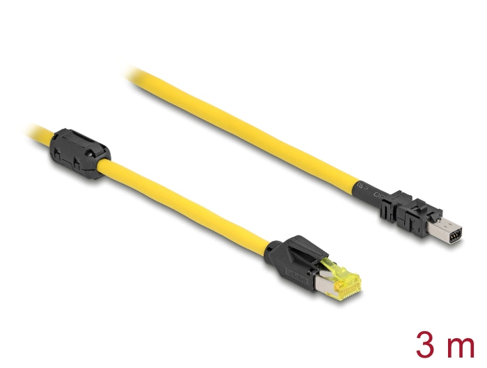 Delock Mini I/O 8 Pin D-Form Typ 2 Stecker zu RJ45 Stecker Cat.6 Kabel 3 m gelb