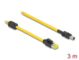 Delock Mini I/O 8 Pin D-Form Typ 2 Stecker zu RJ45 Stecker Cat.6 Kabel 3 m gelb