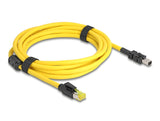 Delock Mini I/O 8 Pin D-Form Typ 2 Stecker zu RJ45 Stecker Cat.6 Kabel 3 m gelb