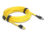 Delock Mini I/O 8 Pin D-Form Typ 2 Stecker zu RJ45 Stecker Cat.6 Kabel 5 m gelb