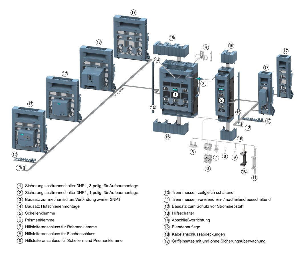 SIEMENS Sicherheitsschalter 400 A 4p 3NP1154-1DA10 NH1, NH2 f.Bodenbef IP40