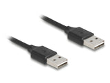 Delock Spiralkabel EASY-USB 2.0 Typ-A Stecker zu EASY-USB Typ-A Stecker 0,5 m bis 0,8 m schwarz