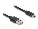 Delock Spiralkabel EASY-USB 2.0 Typ-A Stecker zu USB Type-C™ Stecker 0,5 m bis 0,8 m schwarz