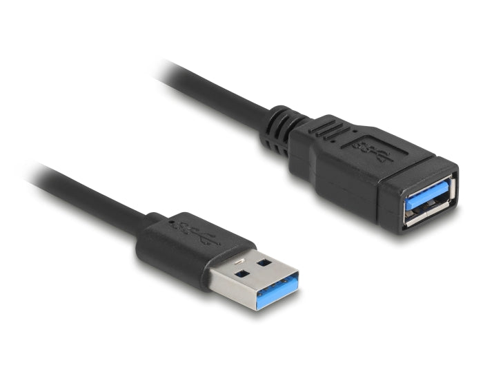 Delock USB 5 Gbps Spiralkabel Typ-A Stecker zu Typ-A Buchse 0,4 m bis 0,6 m schwarz
