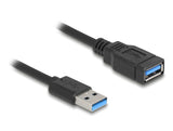 Delock USB 5 Gbps Spiralkabel Typ-A Stecker zu Typ-A Buchse 0,4 m bis 0,6 m schwarz