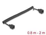 Delock RJ45 Spiralkabel Buchse zu Buchse Cat.5e UTP 0,8 m bis 2 m schwarz