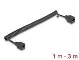Delock RJ45 Spiralkabel Buchse zu Buchse Cat.5e UTP 1 m bis 3 m schwarz