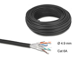 Delock Netzwerkkabel Rolle Cat.6A U/FTP 500 MHz Slim flexibel halogenfrei 50 m schwarz