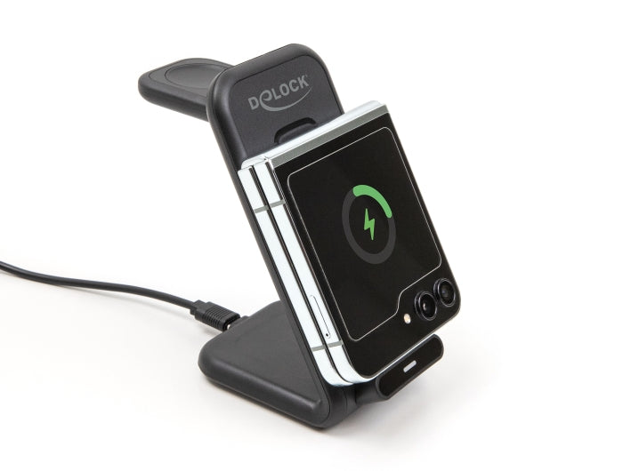 Delock Wireless Charger 3 in 1 mit 2 Ladespulen 5 W / 5 W / 15 W