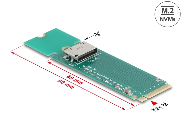 Delock M.2 Key M zu 1 x OCuLink SFF-8612 Konverter