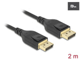 Delock DisplayPort Kabel 8K 60 Hz 2 m DP 8K zertifiziert