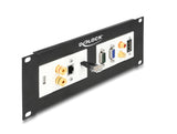 Delock Easy 45 10″ Patchpanel Ausschnitt 2 x 90,5 x 45,2 mm, 2 HE, schwarz