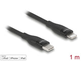 Delock Daten- und Ladekabel USB Type-C™ zu Lightning™ für iPhone™, iPad™ und iPod™ schwarz 1 m MFi