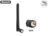 Delock WLAN 802.11 ac/a/b/g/n Antenne SMA Stecker 2 dBi omnidirektional mit Kippgelenk schwarz
