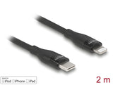 Delock Daten- und Ladekabel USB Type-C™ zu Lightning™ für iPhone™, iPad™ und iPod™ schwarz 2 m MFi