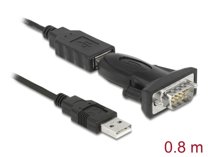 Delock Adapter USB 2.0 Typ-A > 1 x Seriell DB9 RS-232
