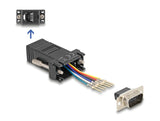 Delock D-Sub 9 Pin Stecker zu RJ12 Buchse Montagesatz schwarz