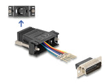 Delock D-Sub 15 Pin Stecker zu RJ12 Buchse Montagesatz schwarz