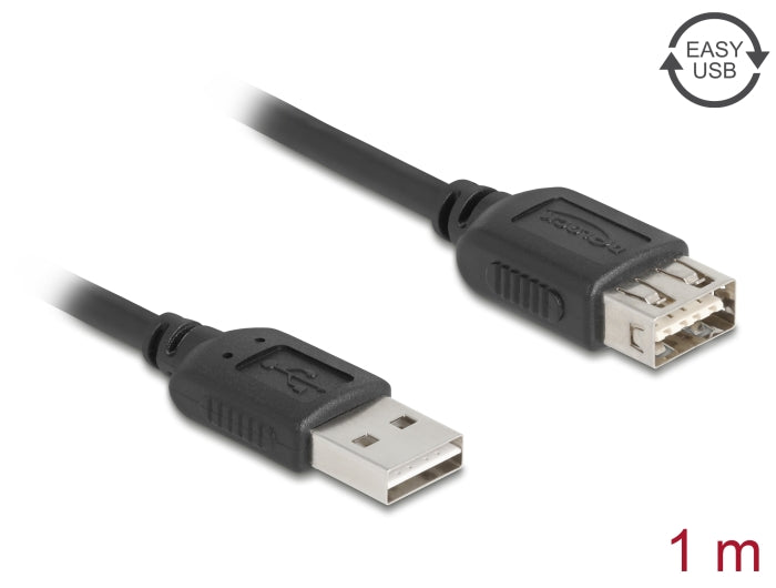Delock USB 2.0 Verlängerungskabel EASY USB Typ-A Stecker zu EASY USB Typ-A Buchse 1 m