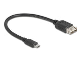 Delock USB 2.0 Kabel EASY USB Typ Micro-B Stecker zu EASY USB Typ-A Buchse 0,2 m