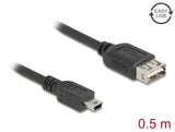 Delock USB 2.0 Kabel USB Typ Mini-B Stecker zu EASY USB Typ-A Buchse 0,5 m