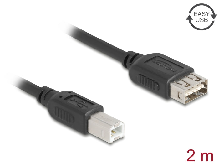 Delock USB 2.0 Kabel USB Typ-B Stecker zu EASY USB Typ-A Buchse 2 m