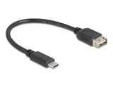 Delock USB 2.0 Kabel USB Type-C™ Stecker zu EASY USB Typ-A Buchse 0,2 m