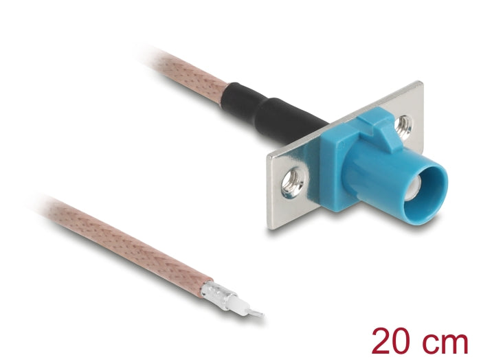 Delock Antennenkabel FAKRA Z Buchse zu offenen Kabelenden RG-316 20 cm 2 vorgestanzte Löcher