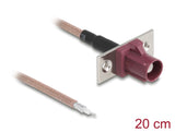 Delock Antennenkabel FAKRA D Buchse zu offenen Kabelenden RG-316 20 cm 2 vorgestanzte Löcher