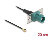 Delock Antennenkabel FAKRA Z Stecker zu MHF® I Stecker 1,13 - 20 cm 2 vorgestanzte Löcher