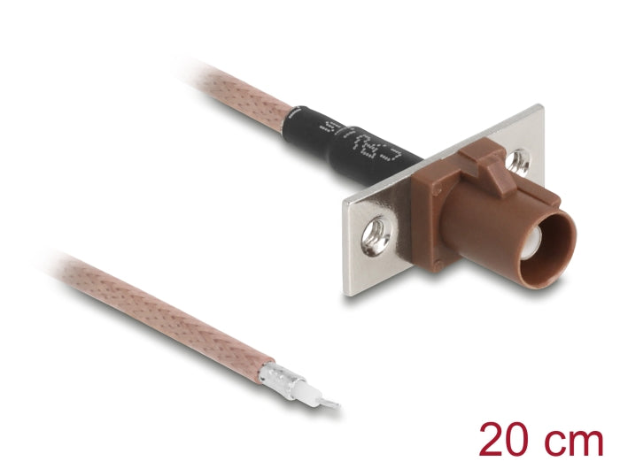 Delock Antennenkabel FAKRA F Buchse zu offenen Kabelenden RG-316 20 cm 2 vorgestanzte Löcher