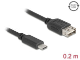 Delock USB 2.0 Kabel USB Type-C™ Stecker zu EASY USB Typ-A Buchse 0,2 m