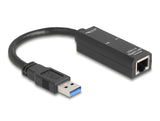 Delock USB Typ-A Netzwerk Adapter Gigabit LAN 1 x RJ45 schwarz