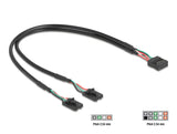 Delock Kabel USB 2.0 Pfostenbuchse 2,54 mm 10 Pin zu 2 x USB 2.0 Pfostenbuchse 2,54 mm 4 Pin 30 cm
