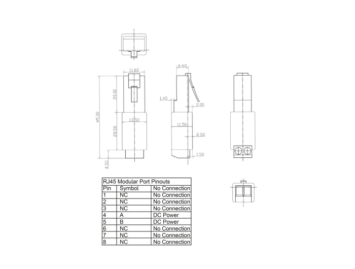 Delock RJ45 Stecker zu Terminalblock Adapter 2 Pin